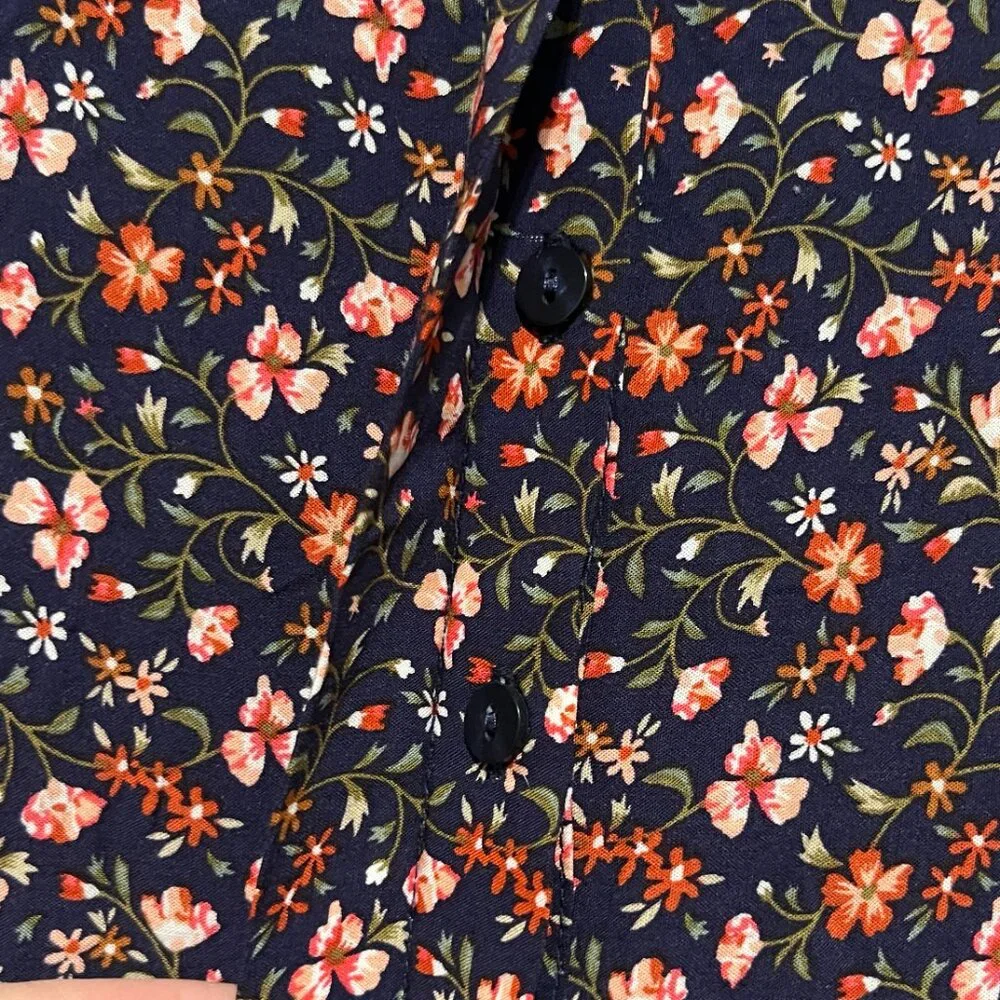 Old Navy Womens Tiered Maxi Dress XXL Dark Floral Cottagecore Prairie Herbalist - Picture 3 of 10